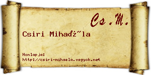 Csiri Mihaéla névjegykártya